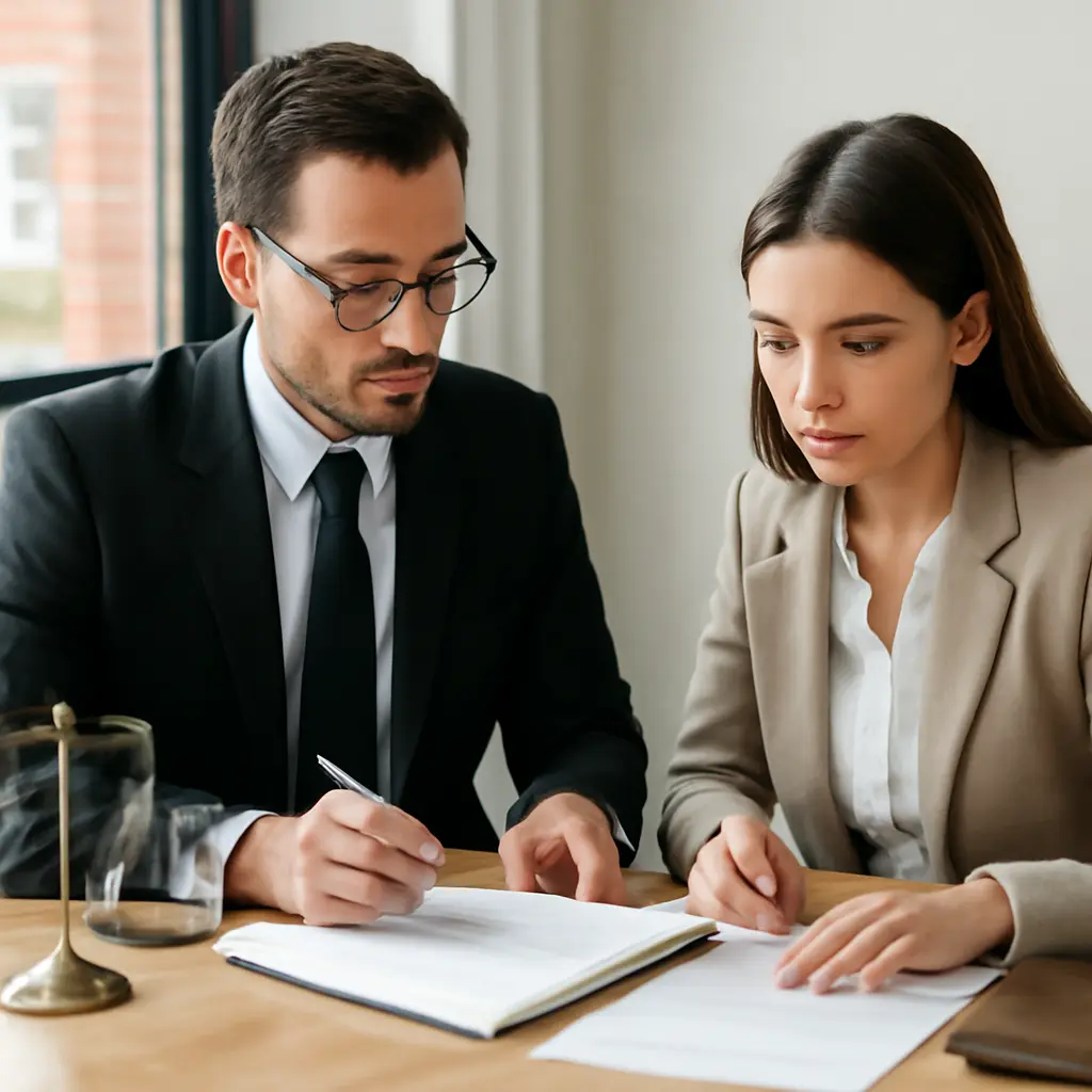 Юрист консультирует клиента по срочному делу