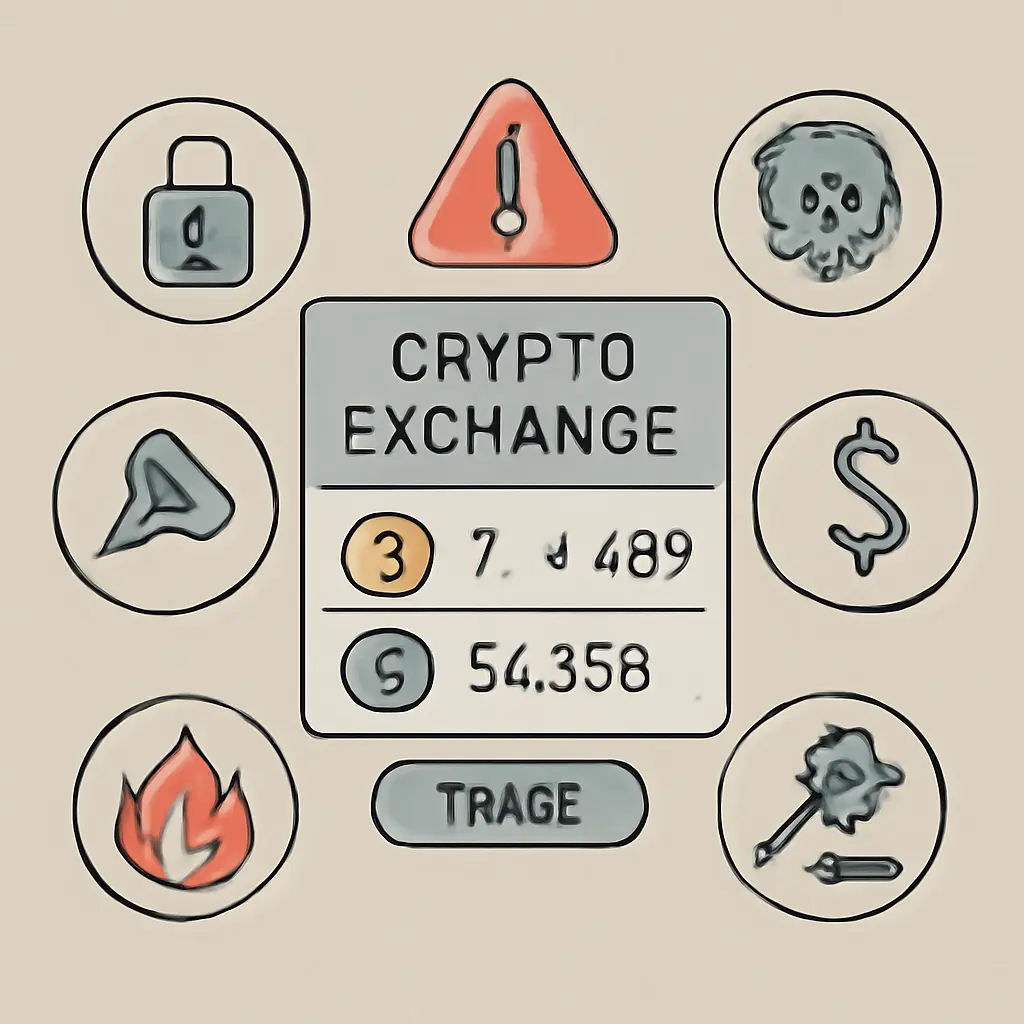 Риски операции с криптовалютой Графическое изображение рисков при обмене криптовалюты